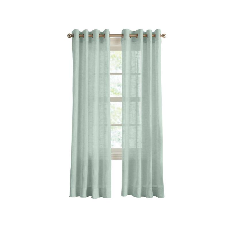 DKNY Classic Linen Grommet Window Curtain Panel Pair
