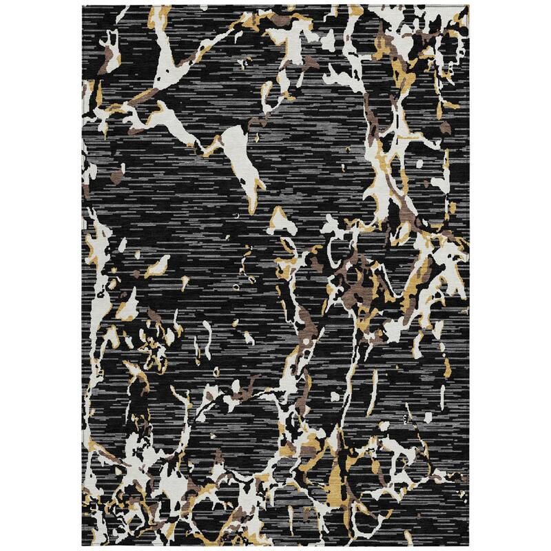 HomeRoots Striped Transitional Rectangle Outdoor Rug