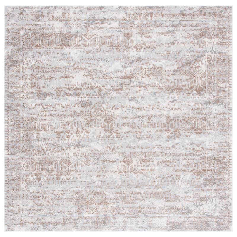 SAFAVIEH Alhambra Joninna Modern Abstract Rug - 6'7" Square - Grey/Brown
