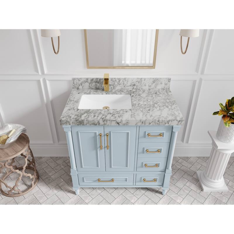 Willow Collections 36 in. W x 22 in. D Aberdeen Left Offset Sink Bathroom Vanity with Countertop