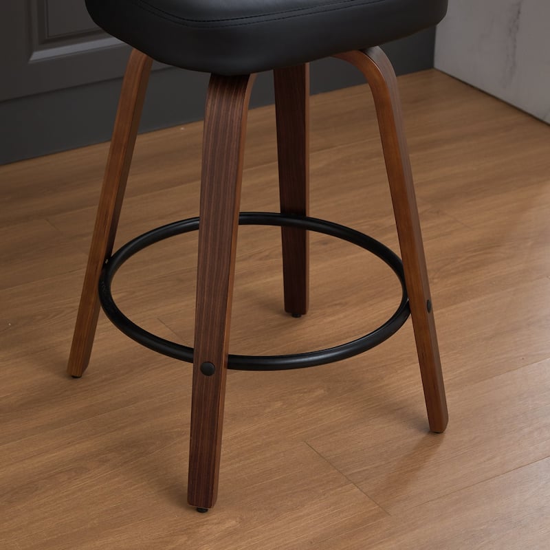 Upholstered Swivel Bar Stools Side Chairs Set of 2