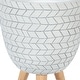 preview thumbnail 6 of 10, Cube Design White Round MgO Planter with Wood Legs