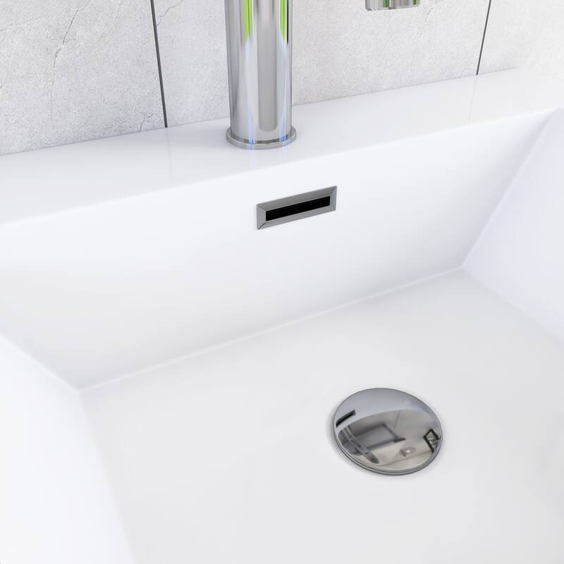 Angela Wall Mounted Bathroom Vanity in F. Oak with White Cultured Marble Top