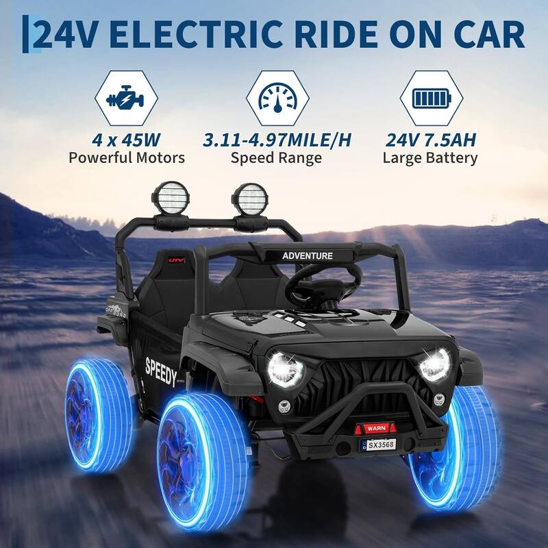 2 Seater Ride on Car for Kids Best Gifts, 24V Ride on Toy