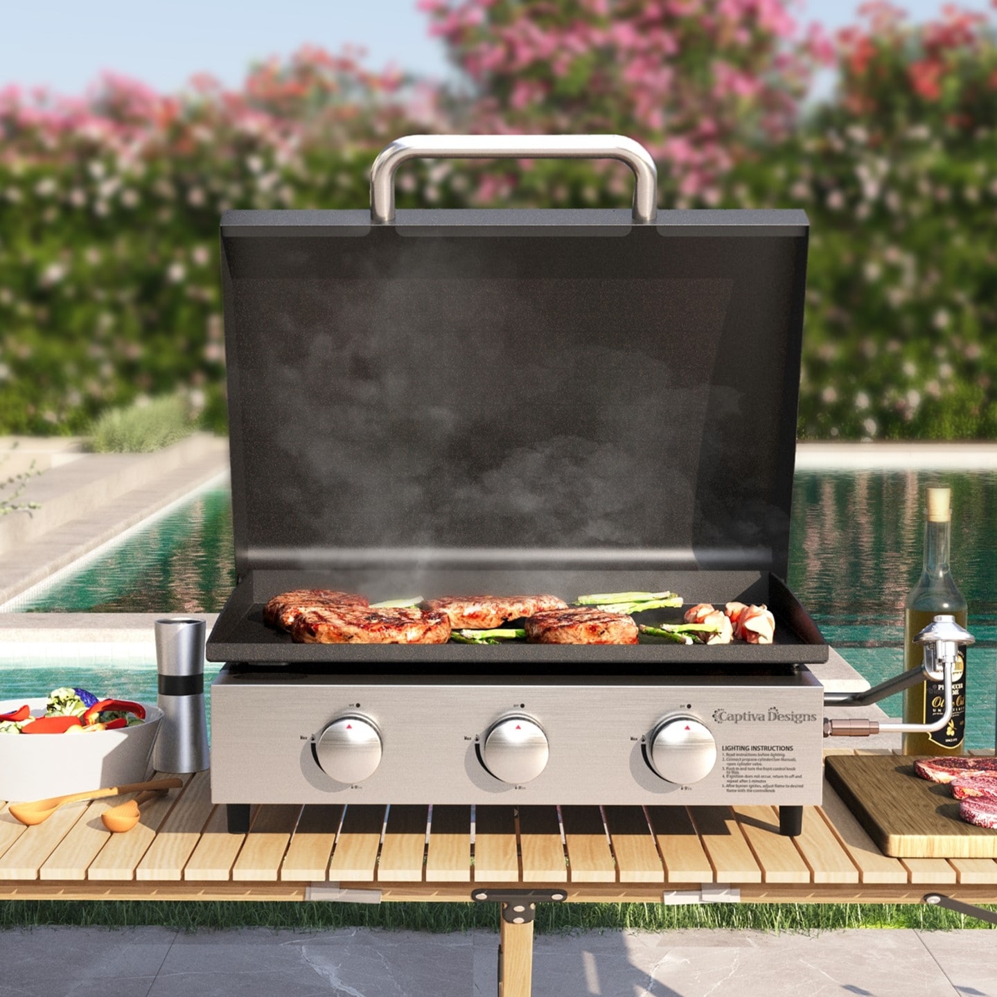 Amazon.com : AOKEMAi Grill Tables for Outside, Blackstone