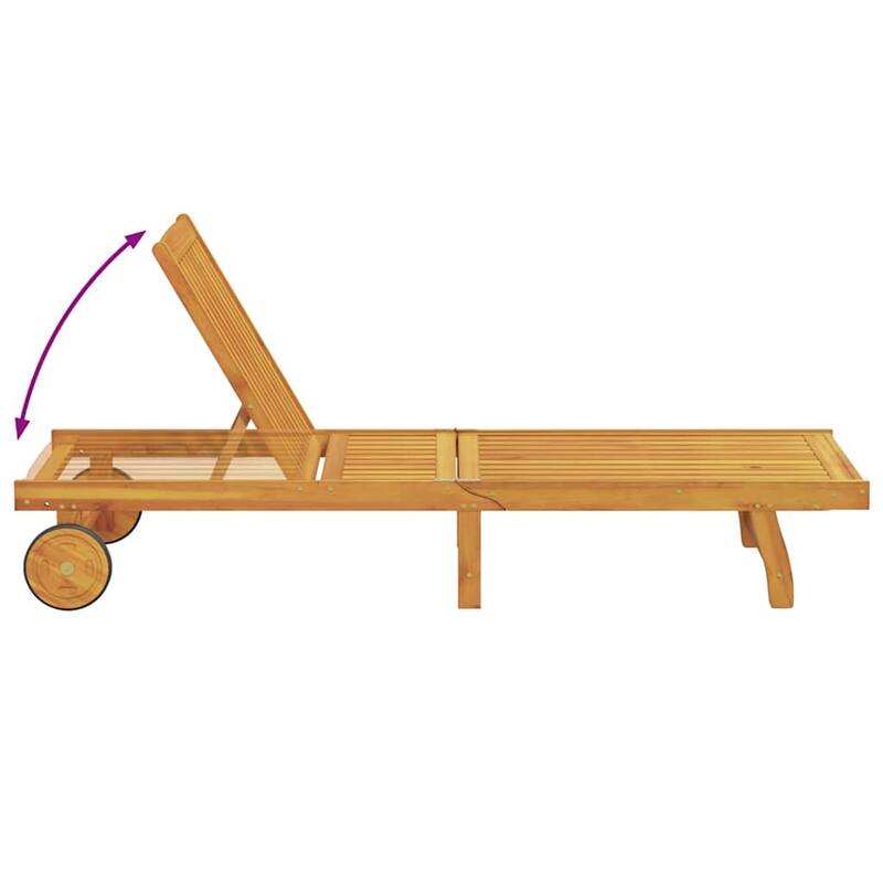 vidaXL Patio Lounge Chair Outdoor Sunbed Poolside Sunlounger Solid Wood Acacia - 78.3" x 23.2"/24.8" x 11.8"/24.4"/29.9"/33.5"