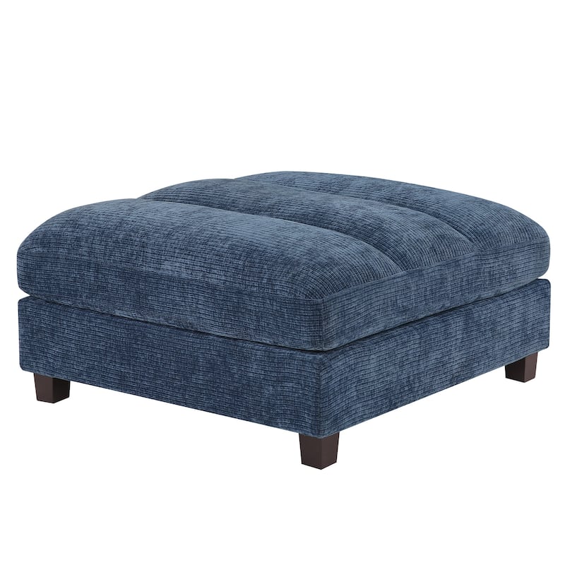 38.6" Plush Chenille Ottoman, Upholstered Cloud Ottoman, Modular Sectional Couches For Living Room, Compressed Memory Foam