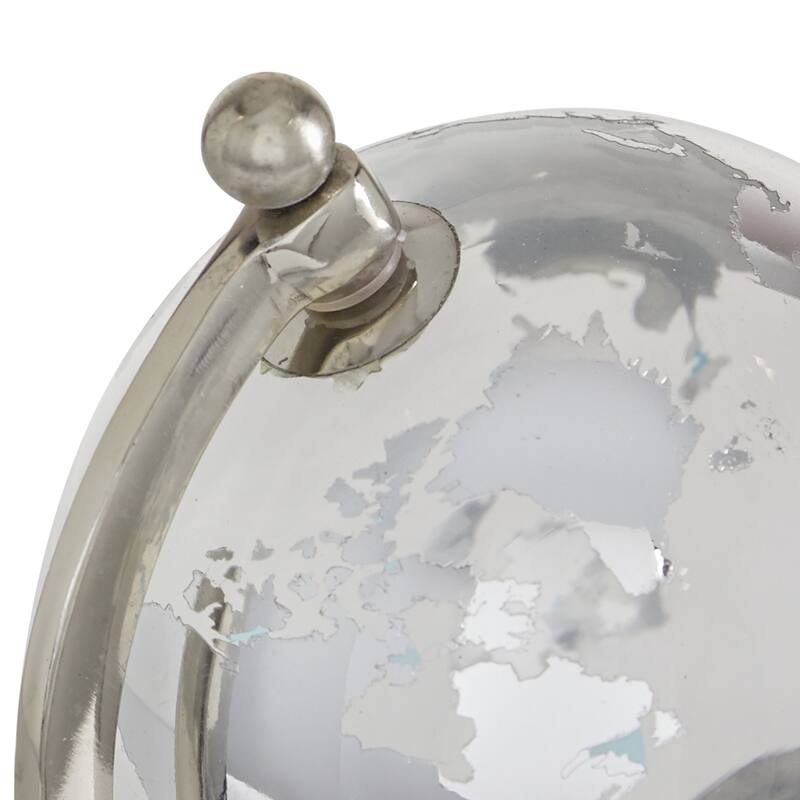 Gold Marble Globe with Marble Base and White Base - 5 x 5 x 11