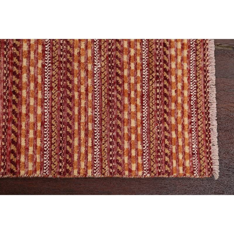 Geometric Striped Oriental Gabbeh Kashkoli Wool Area Rug Hand-knotted - 2'6" x 3'11"