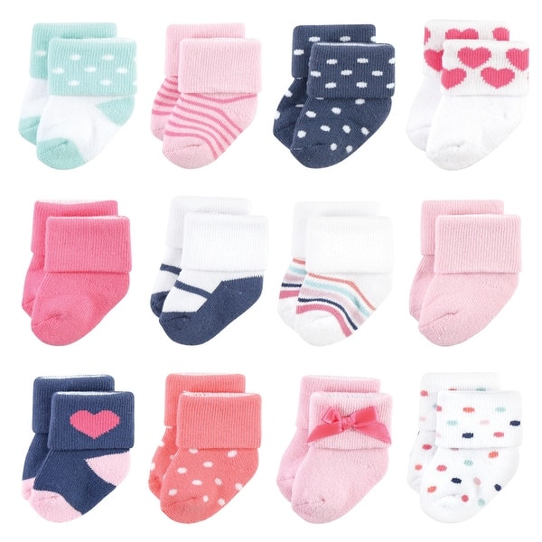 slide 1 of 1, Little Treasure Infant Girl Newborn Socks, Confetti 0-6 Months - Confetti 12-Pack
