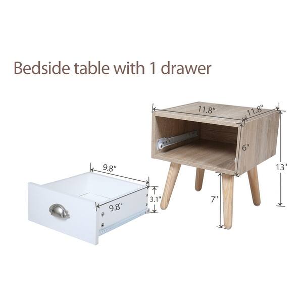 Shop Small End Table Storage Chairside Bedroom Wood Nightstand W Drawer On Sale Overstock 31302306