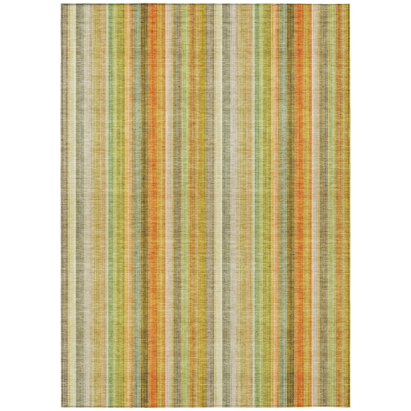 Machine Washable Indoor/ Outdoor Striped Chantille Rug