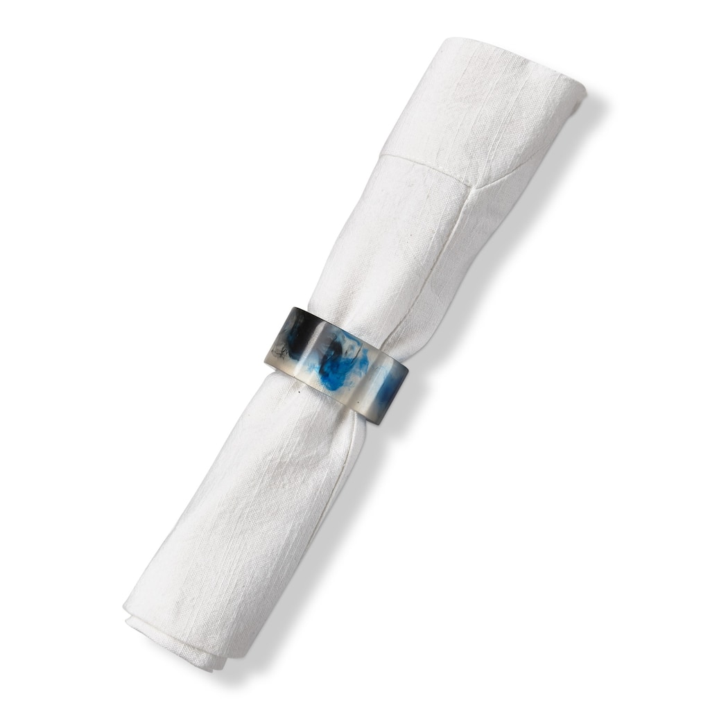 Blue Ink Polyresin Napkin Ring, 2.0L x 2.0W in.