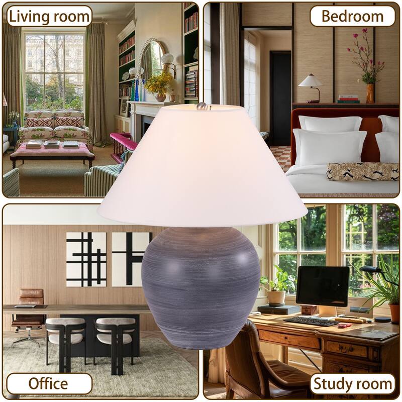 Ceramic Table Lamp with Linen Shade