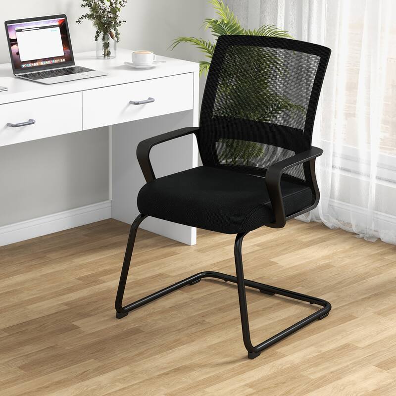 Gymax Office Guest Chair Set of 8 Conference Reception Chair w/ Lumbar