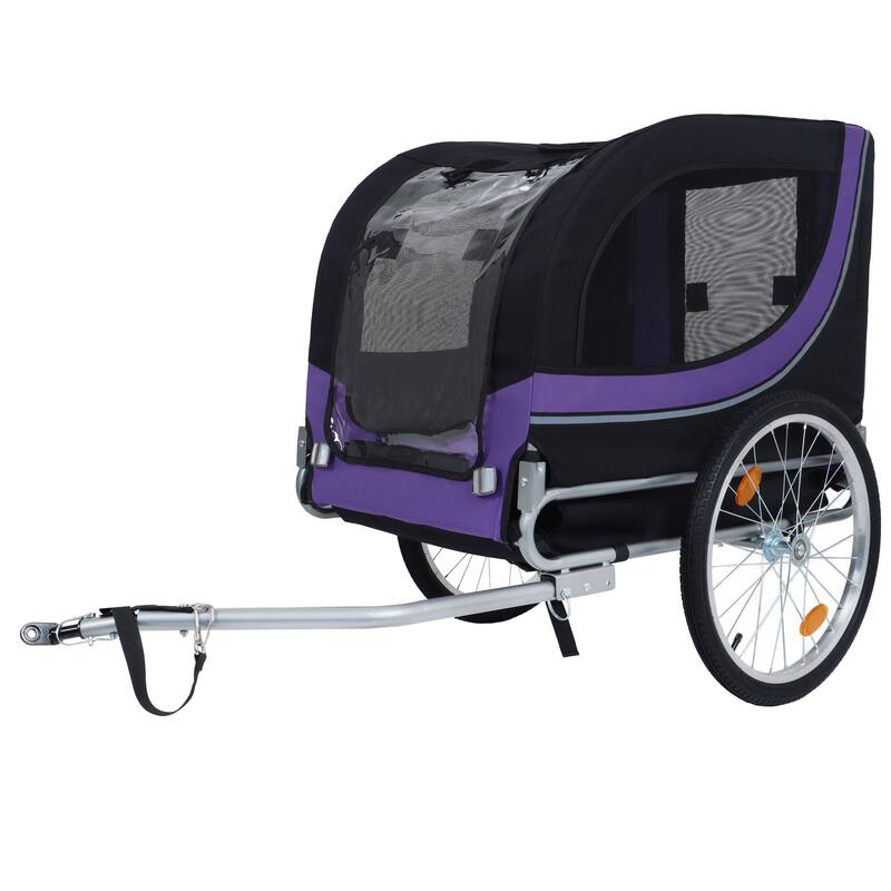 Large Folding Bike Trailer For Dogs - 66lb Capacity All-Terrain Pet Carrier, Durable Steel Frame For Cycling