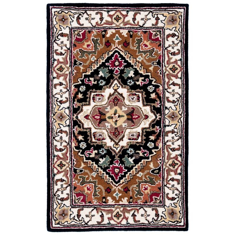 SAFAVIEH Handmade Heritage Asia Traditional Oriental Wool Rug - 2'3" x 4' - Navy/Brown