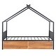 preview thumbnail 11 of 14, Twin Size Metal House Bed with Two Drawers Black