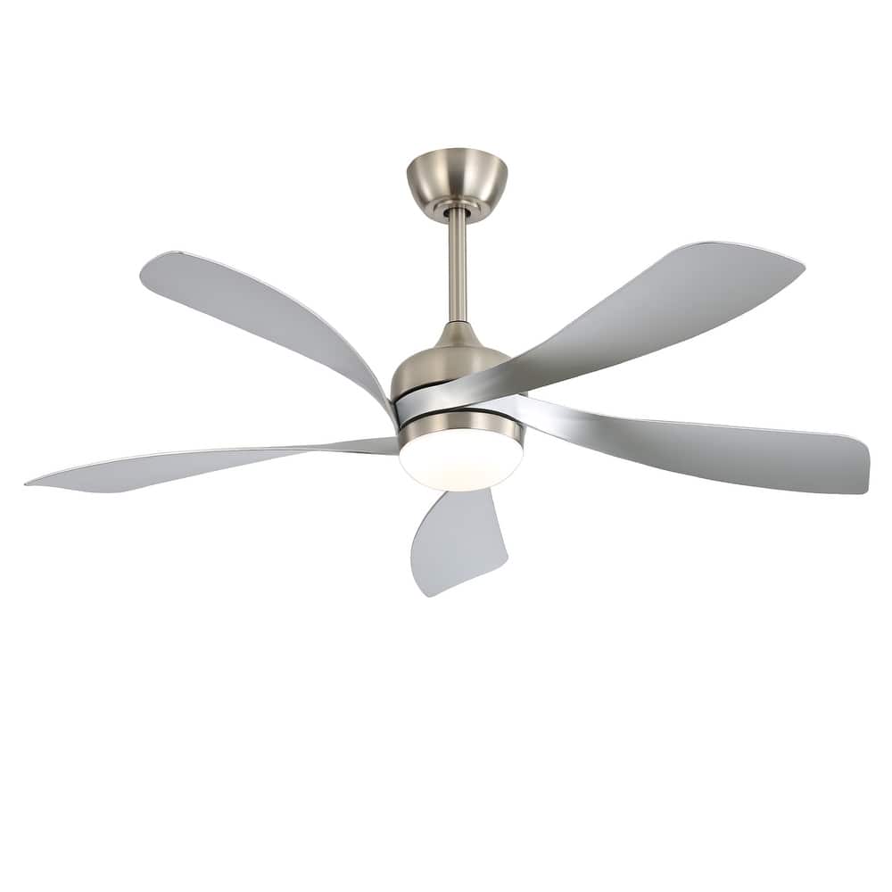 Sofucor 45 Inch / 52 Inch White Ceiling Fan with Dimmable LED Light and Remote, 6-Speed Reversible DC Motor, ABS Blades