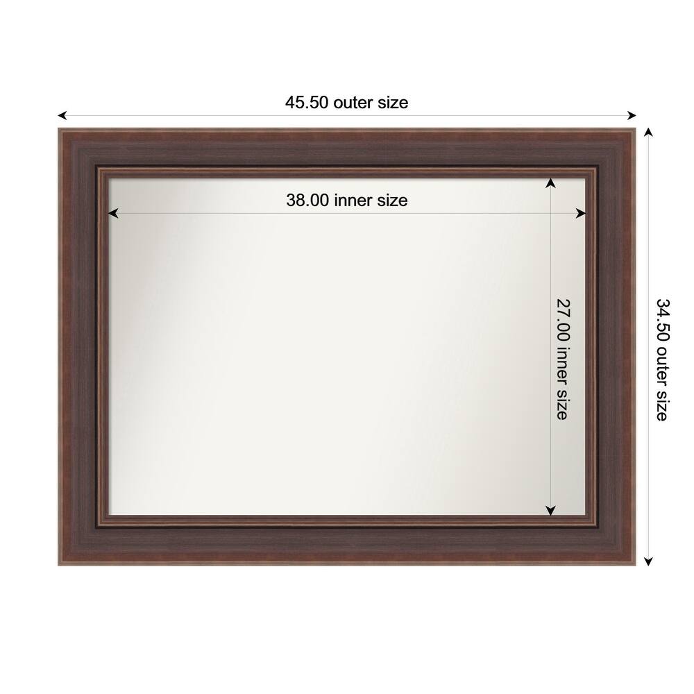 Moab Brown Bronze Non-Beveled Framed Bathroom Vanity Wall Mirror - Moab Brown Bronze