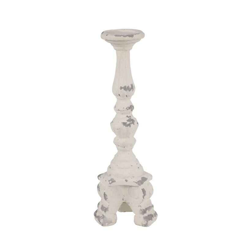 White Fiberglass Vintage Candle Holder 20 x 7 x 7 - 7 x 7 x 20