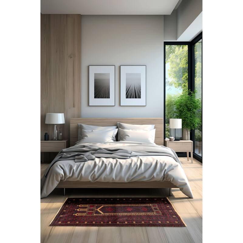 ECARPETGALLERY Hand-knotted Teimani Black Wool Rug - 3'1 x 4'7