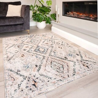 Kukoon Beige Abstract Muted Tonal Home Rug - Bed Bath & Beyond - 40691708