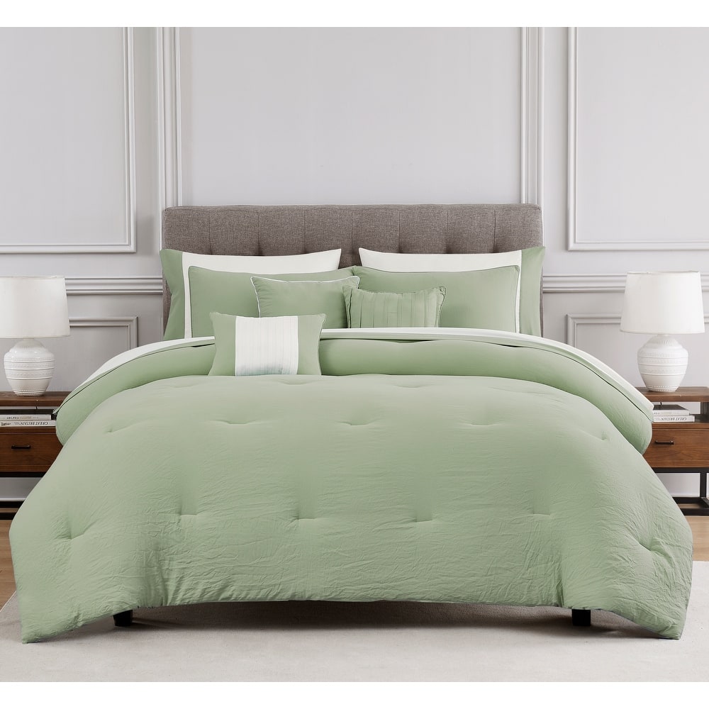 Allia Crinkle Comforter Sheet Set & Decorative Pillows