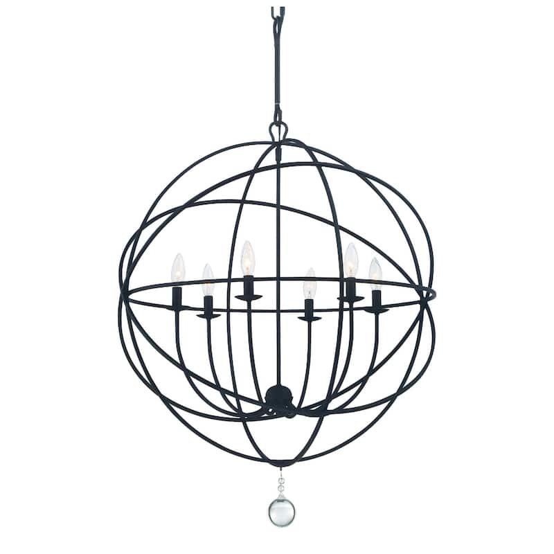 Crystorama Lighting Group Solaris 6 Light 22-1/2" Wide Cage Chandelier - Black
