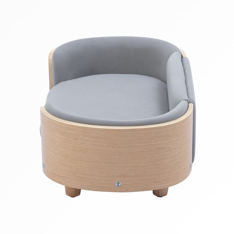 Dog Bed Pet Sofa With Solid Wood legs and Bent Wood Back,Small Size