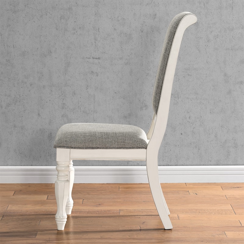 Set of 2 Solid Wood Upholstered Dining Chairs
