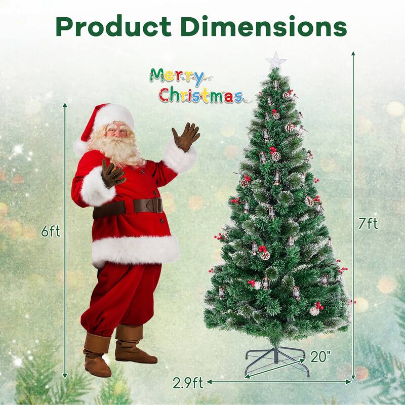 Gymax 5/6/7 FT Christmas Tree Artificial Xmas Tree w/ 8 Lighting Modes - See Details