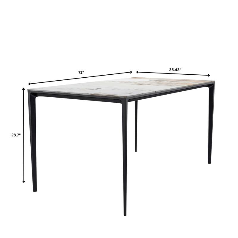 Avo 55" Rectangular Dining Table with Glass/Stone Top