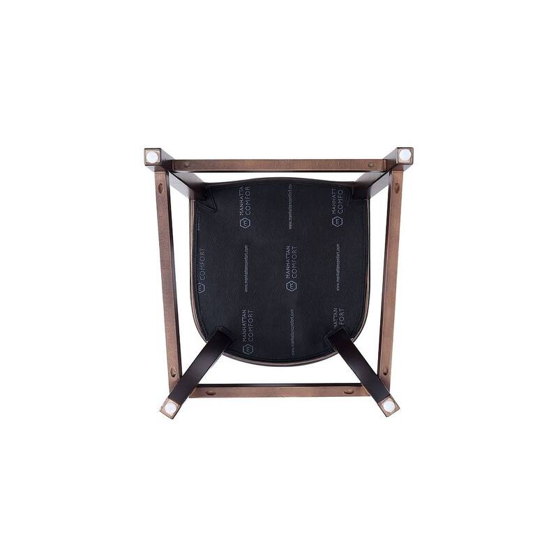 Manhattan Comfort Fifth Ave Dark Walnut Wood Counter Height Bar Stool (Set of 3)