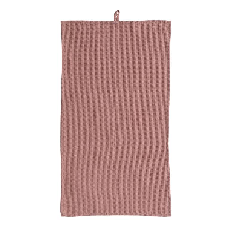 Woven Linen and Cotton Waffle Decorative Tea Towel - 36.0"L x 20.0"W x 0.1"H - Blush