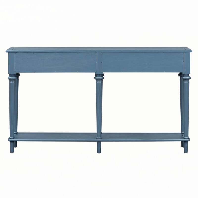 Entryway Table with 4 Drawers(Navy Blue)