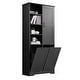 preview thumbnail 12 of 75, GDFStudio - Elijah Tall Bathroom Cabinet with Tilt-Out Laundry Hampers and Adjustable Shelves