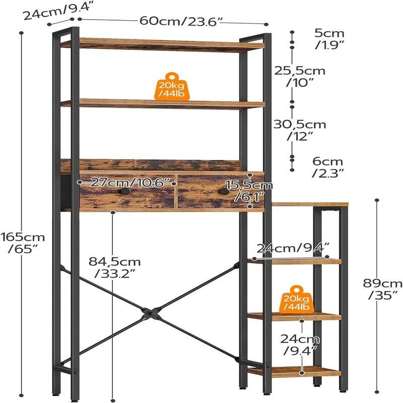 Over The Toilet Storage - 9.4"D x 33"W x 65"H
