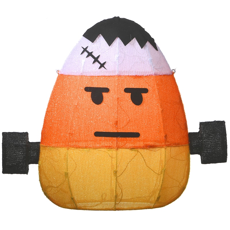 National Tree Company Halloween Pre-Lit Candy Corn Frankenstein Outdoor Decoration, LED Lights, 24 Inches