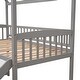 preview thumbnail 6 of 7, Twin Size Loft Bed with Slide, House-shaped Bed with Ladder, Pine Wooden Bed with Guardrails for Bedroom, Grey