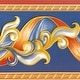 Red, Yellow, Navy Blue Vines Peel and Stick Wallpaper Border 33 ft X 4 ...
