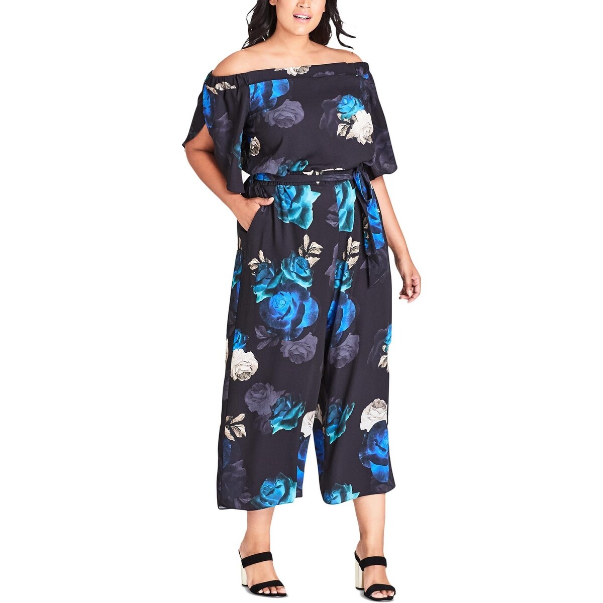 city chic off shoulder jumpsuit