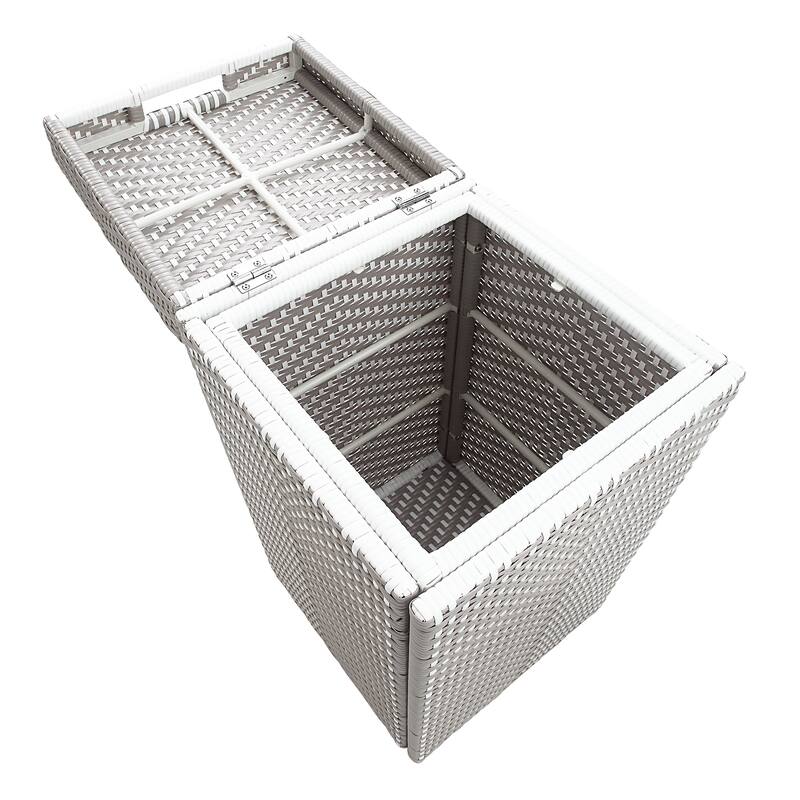 Courtnie Contemporary Wicker Outdoor Poolside Towel Hamper by Furniture of America