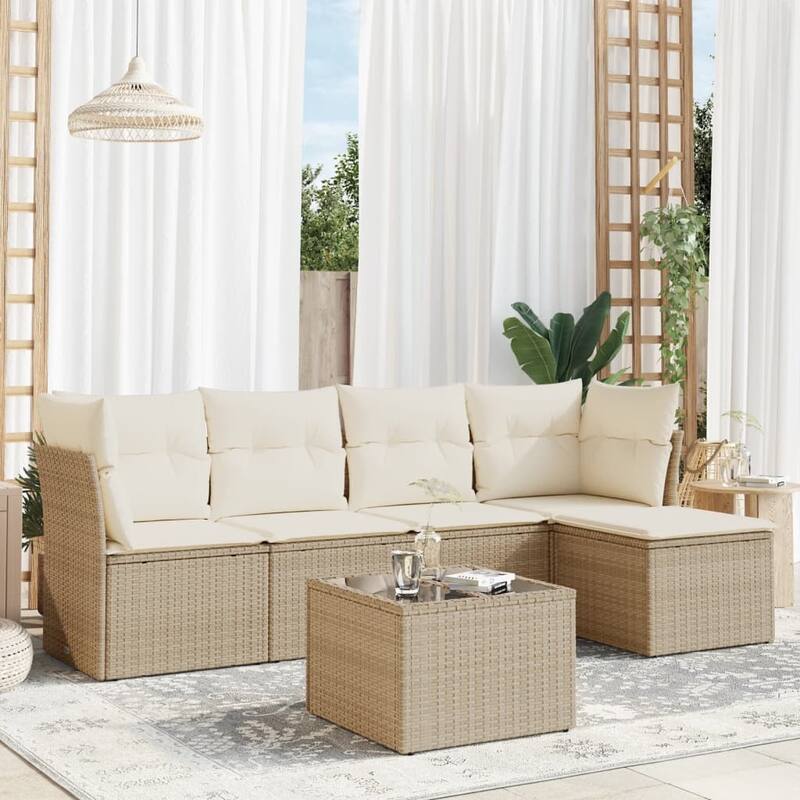 vidaXL Garden Sofa Set Beige - 21.7 x 21.7 x 14.6