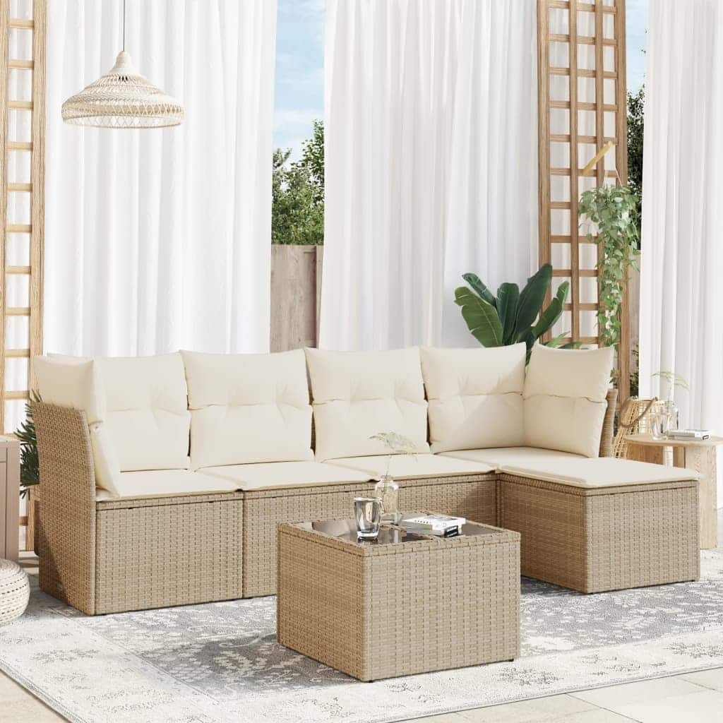 vidaXL Garden Sofa Set Beige - 21.7 x 21.7 x 14.6