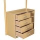preview thumbnail 13 of 84, Modern Teddy Fleece Loft Bed with Storage Shelf, Drawers & Desk, Multi-Functional Wood Loft Bed Frame w/Soft Padding
