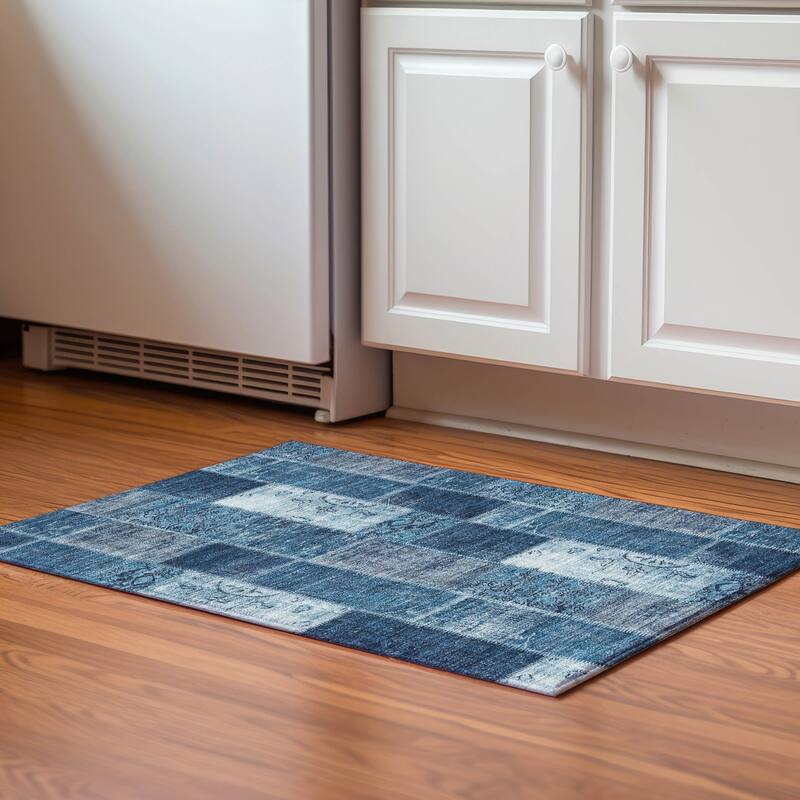 Premium Washable Super Soft Vintage Boho Mayfield Rug - Blue - 1' 8" x 2' 6" - Rectangle