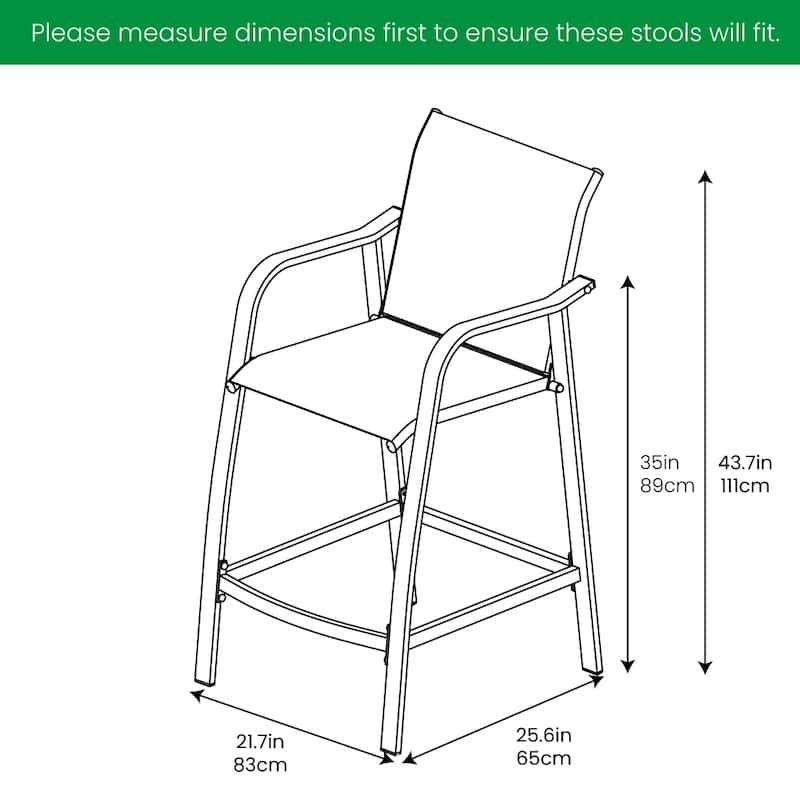Crestlive Products Outdoor Outdoor Cast Aluminum Swivel Bar Stools with Sunbrella Cushion