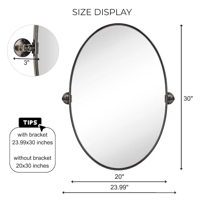 TEHOME Luecinda Oval Metal Wall Mirror