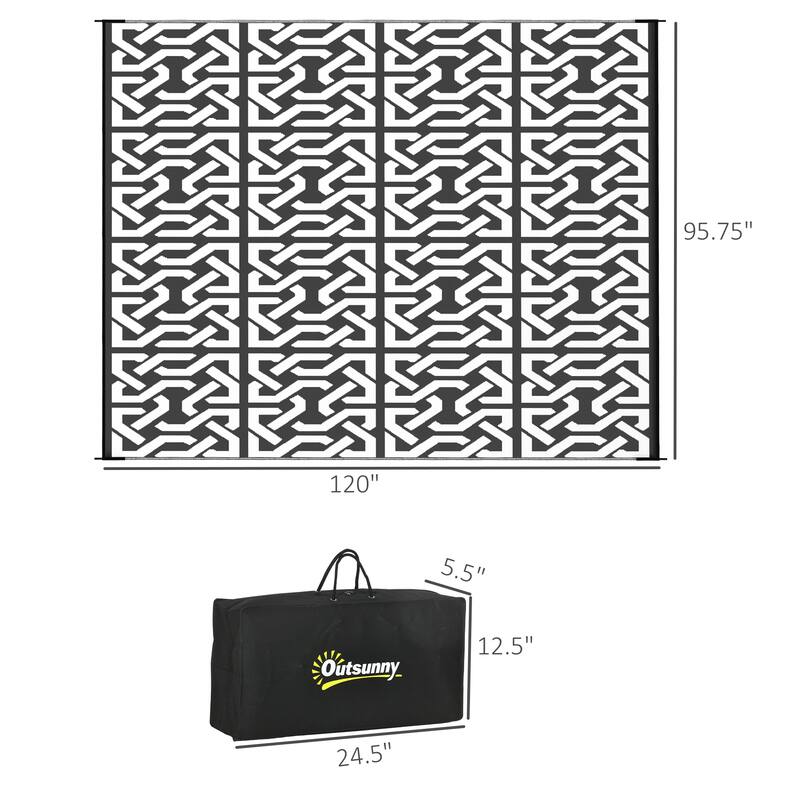 8' x 10' Outdoor Reversible Waterproof Straw Floor Mat with Carry Bag - 8' x 10'